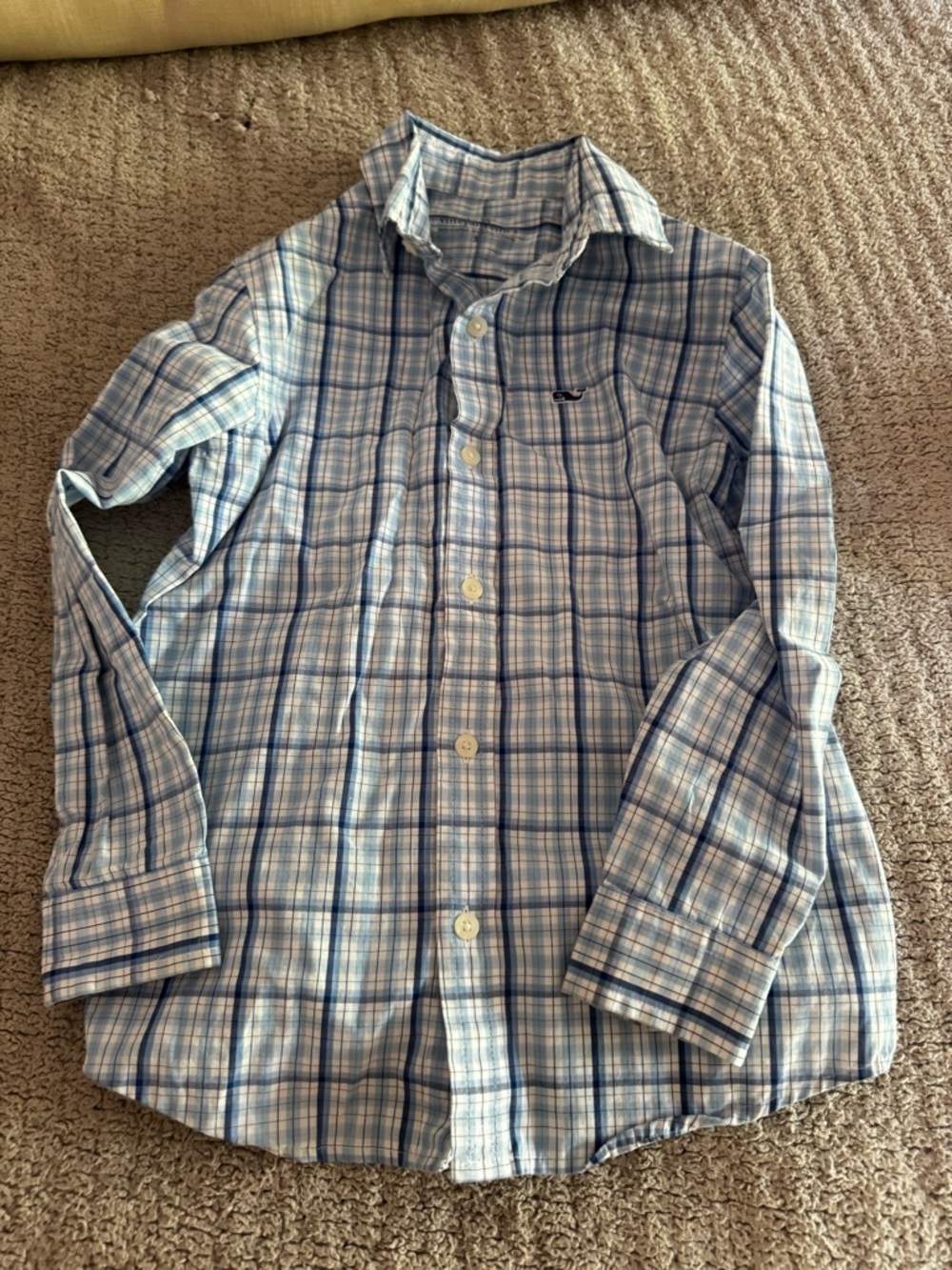 Little boys Blue Plaid Button-Down Shirt